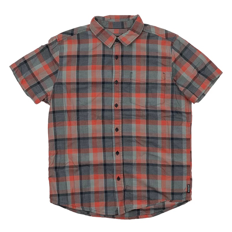 PrAna Button Down Short-Sleeve Shirt S Red