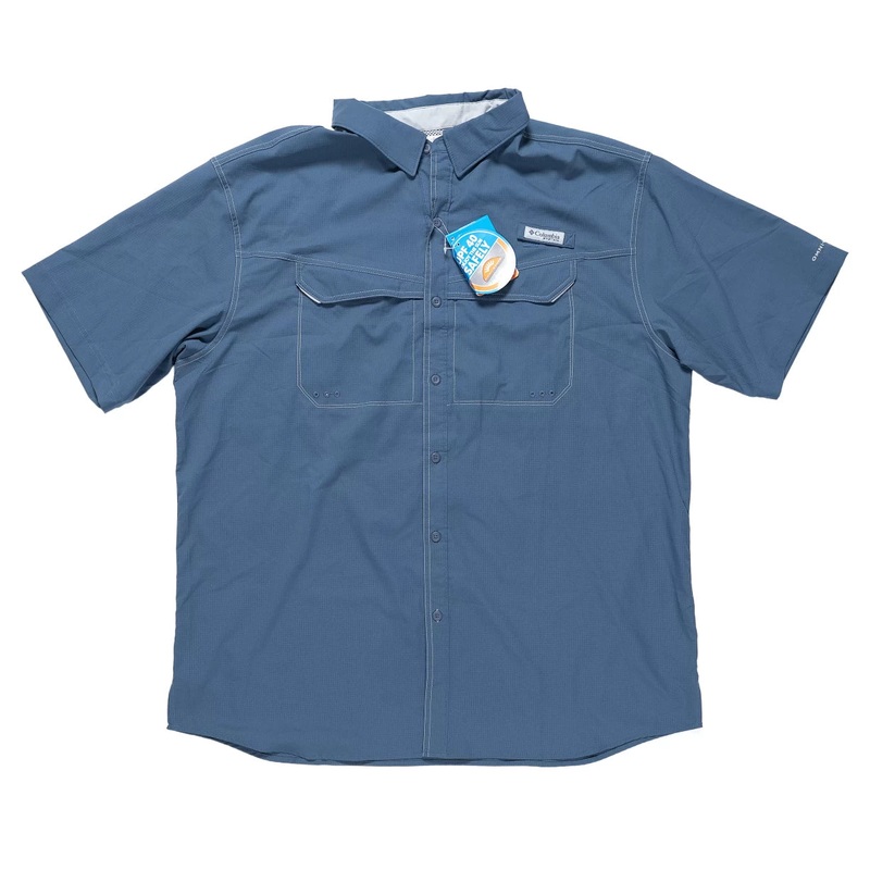 Columbia Low Drag Offshore Short Sleeve Shirt - Men's XXL Blue