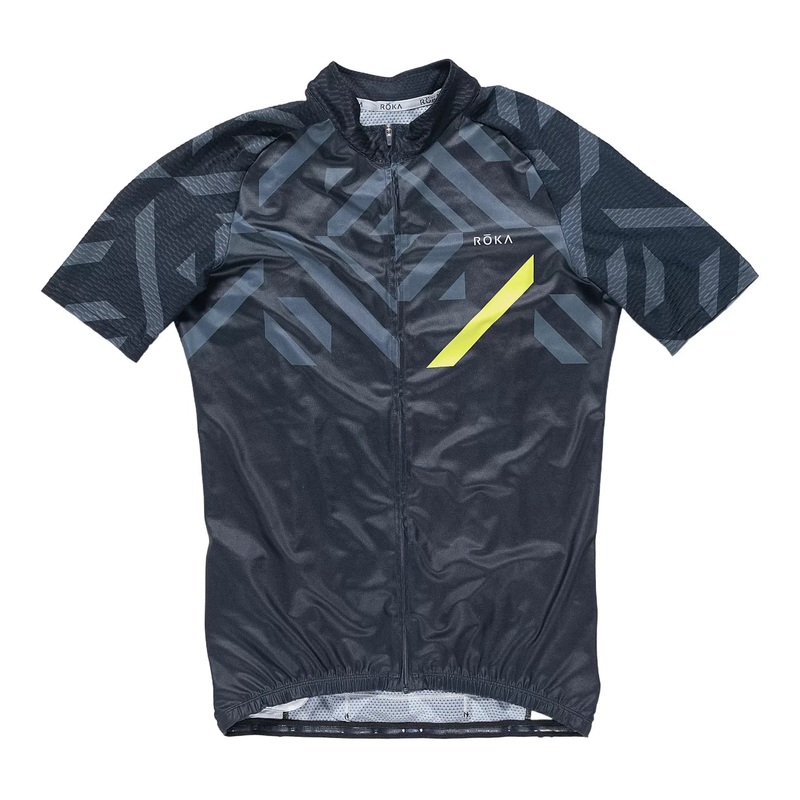 Roka Full Zip Bike Jersey - Men's M - Tall Black/Gray