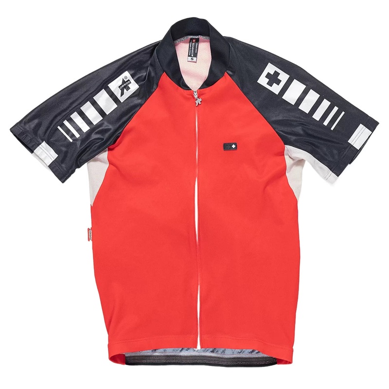 Assos Full Zipper Short Sleeve Jersey - Men's S Red/Black