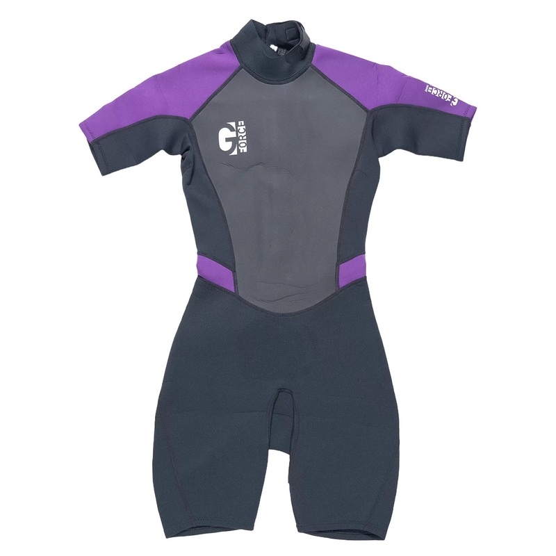 Gul G-Force 3mm Back Zip Shorty Wetsuit - Women's 8 Purple/Black