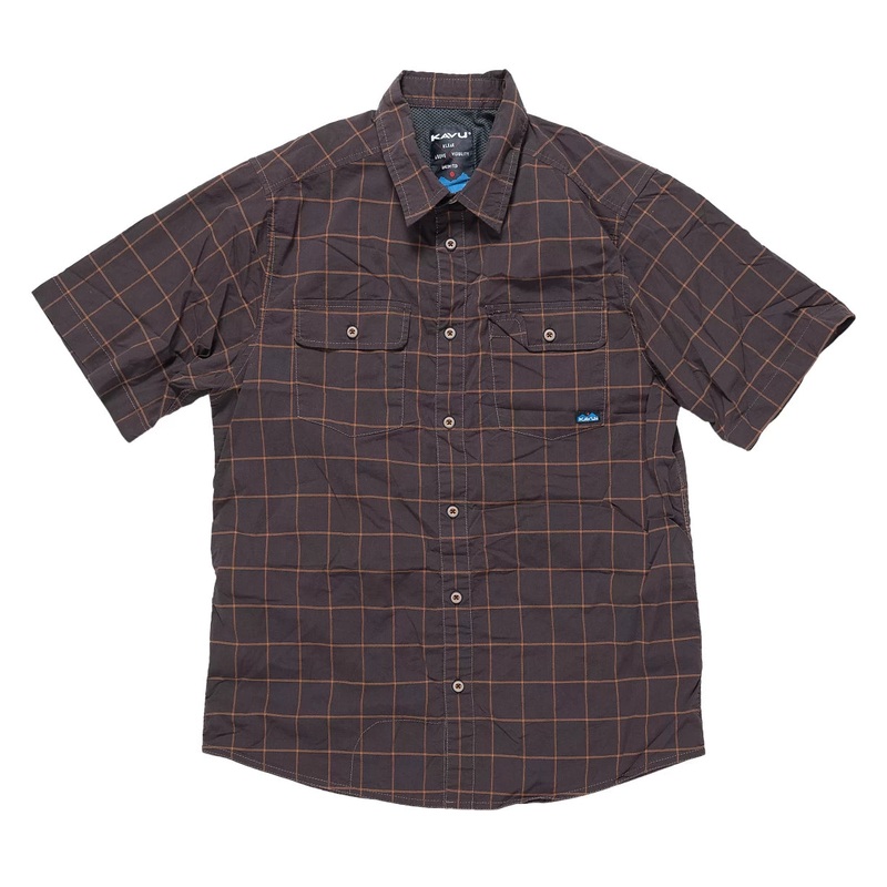 Kavu Shore Is Fun Button Up Shirt - Men's M Brown