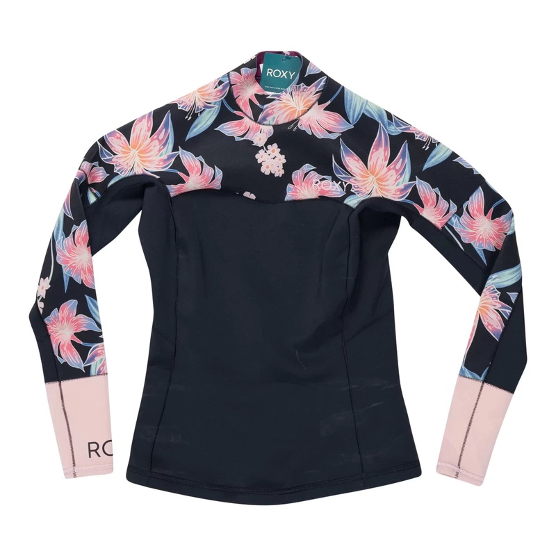 Roxy 1.0mm Swell Sleeve QLock Wetsuit Jacket - Women's 6 Black/Pink