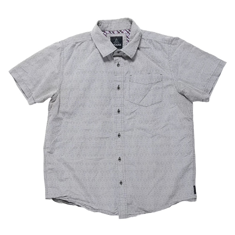PrAna Short Sleeve Button Down - Men's M Gray