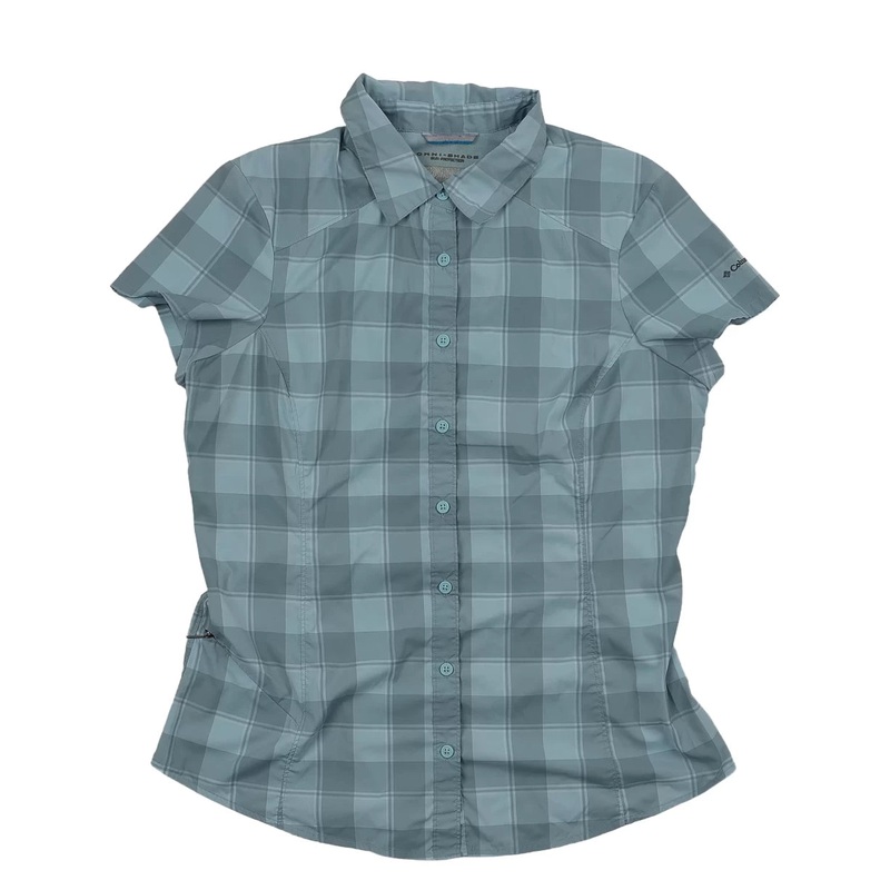 Columbia Omni-Shade Button Down Shirt - Women's S Blue Plaid