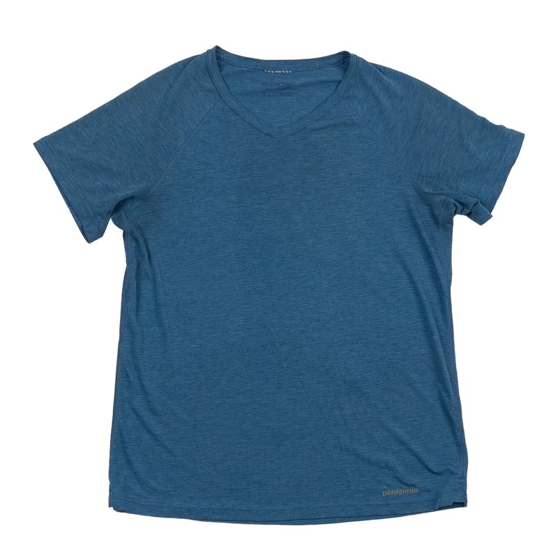 Patagonia Lightweight Capilene Cool V-Neck Shirt - Women's M Blue