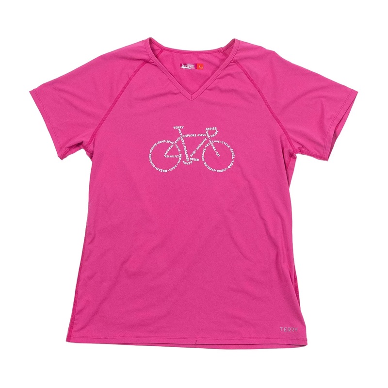 Terry Cycling V-Neck Top - Women's L Pink