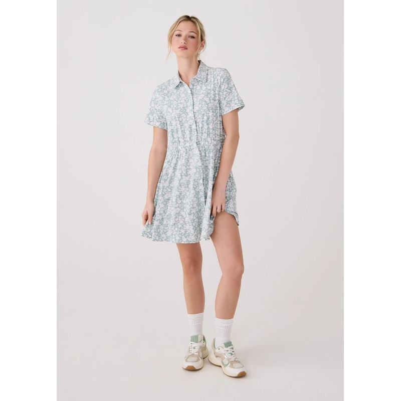 W SOFIA DRESS SS S MEADOW SAGESTONE